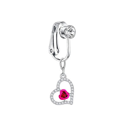 Faux Butterfly Leaves Belly Piercing – Dangling Clip-On Fake Navel & Cartilage Earring for Umbilical Piercing