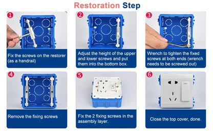 Wall Switch Socket Cassette Repair Tool | Adjustable Screws Support Rod with Wrench for 86/118 Type Electrical Accessories