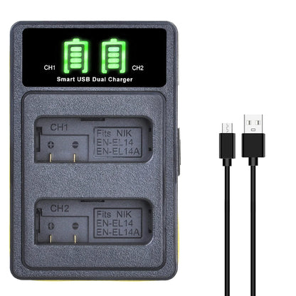 EN-EL14/EN-EL14a Battery Charger – Compatible with Nikon D5200, D3100, D3200, D5100, P7000 Series