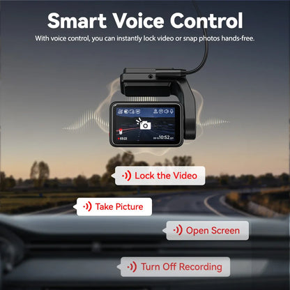 REDTIGER A4 4K Dash Cam Front & Rear – GPS, 5G WiFi, Touch Screen, Night Vision, 24H Parking Mode & Voice Control Drive Recorder