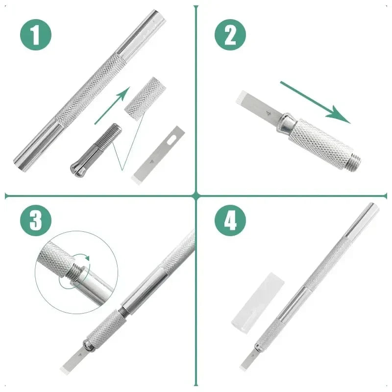 100/20pcs #4 Metal Scalpel Blades – DIY Engraving, Wood Carving & Sculpture Knife Replacement Cutting Tools