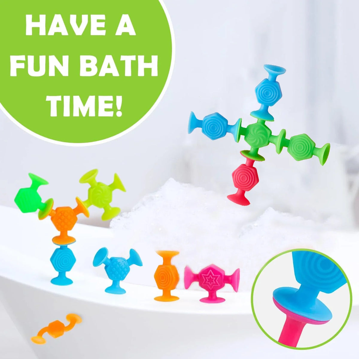 25-Piece Suction Cup Building Toys - Textured Stacking Construction Suckers for Kids, Bath & Travel