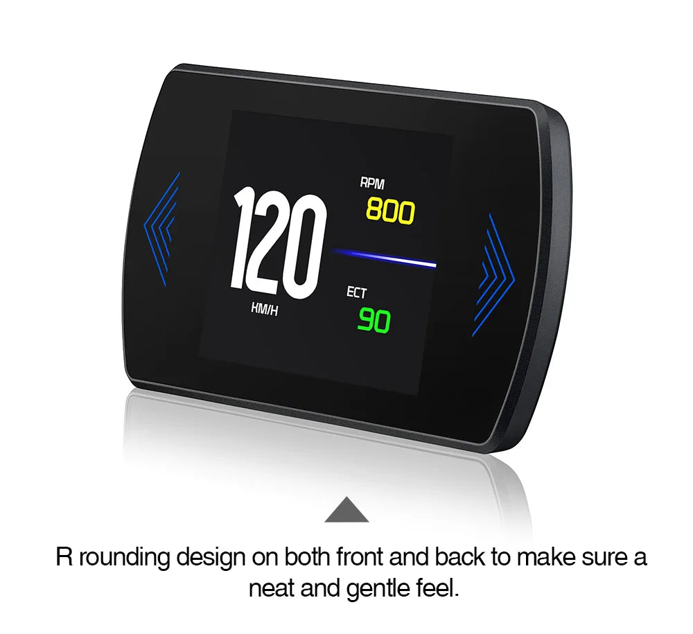 P12 Car OBD2 Head-Up Display — Dual System HUD, Smart Digital Meter for Speed, Fuel, Fault Codes & Driving Data