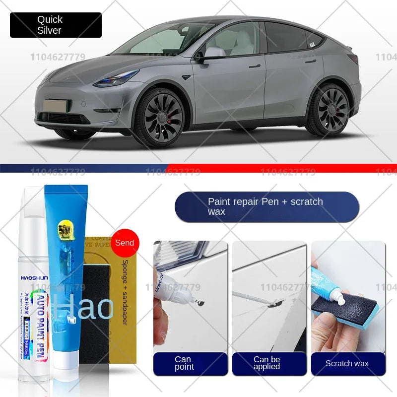 Tesla Paint Repair Pen for 2012-2025 Model 3 Y X S — Car Touch Up Pen Black White Wheel Scratch Repair Agent