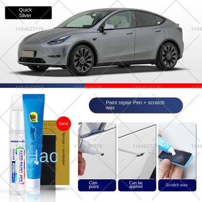 Tesla Paint Repair Pen for 2012-2025 Model 3 Y X S — Car Touch Up Pen Black White Wheel Scratch Repair Agent