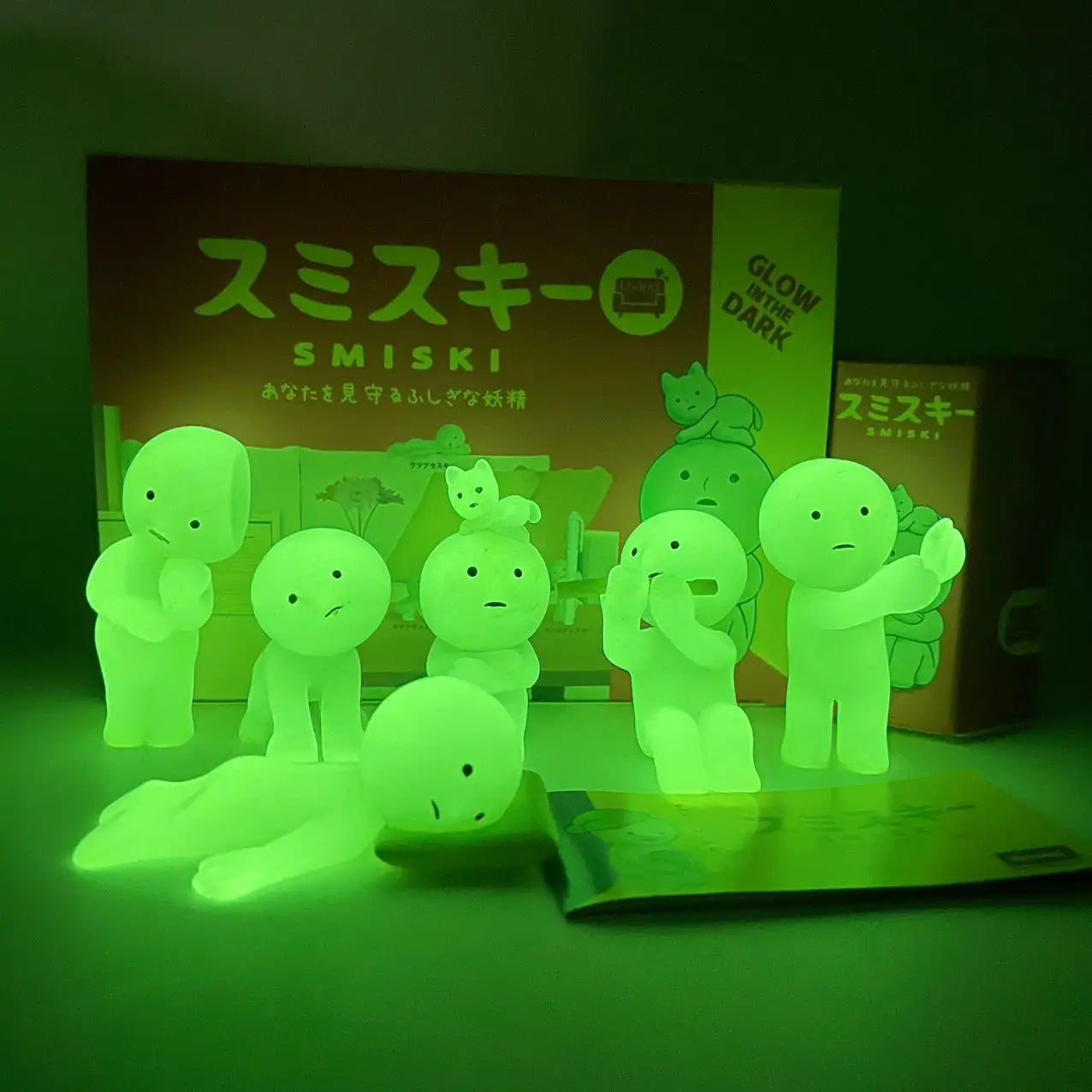 Sonny Angel Smiski Work Series – Mystery Noctilucent Green Doll, Cartoon Action Figures, Desktop Blind Box Model, Gift Toy