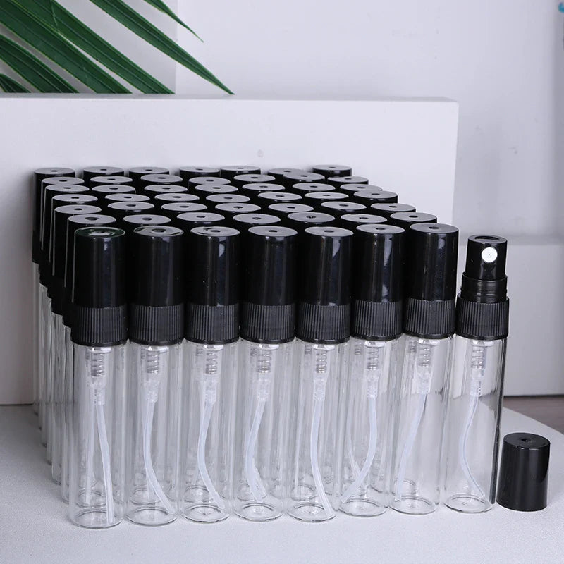 50-Pack 5ml Mini Glass Perfume Spray Bottles – Transparent High-Quality Portable Travel Sub-Bottles