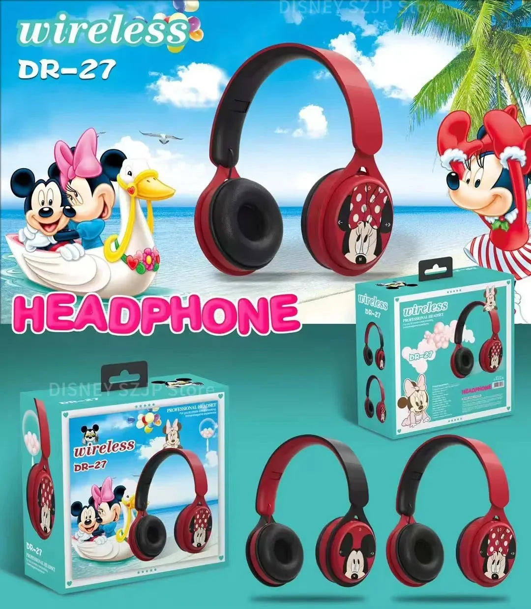 Disney Marvel Y08 Wireless Bluetooth Headphones – Foldable HIFI Surround Sound Earphones for Kids