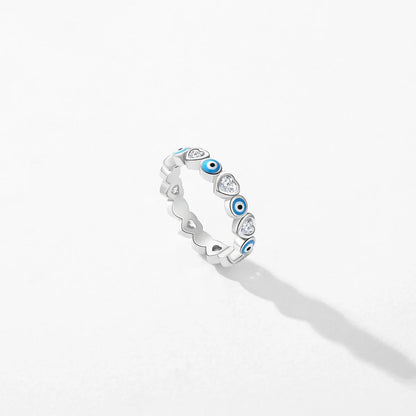 MODIAN 925 Sterling Silver Blue Ghost Eyes Ring — Sparkling Cubic Zirconia for Women