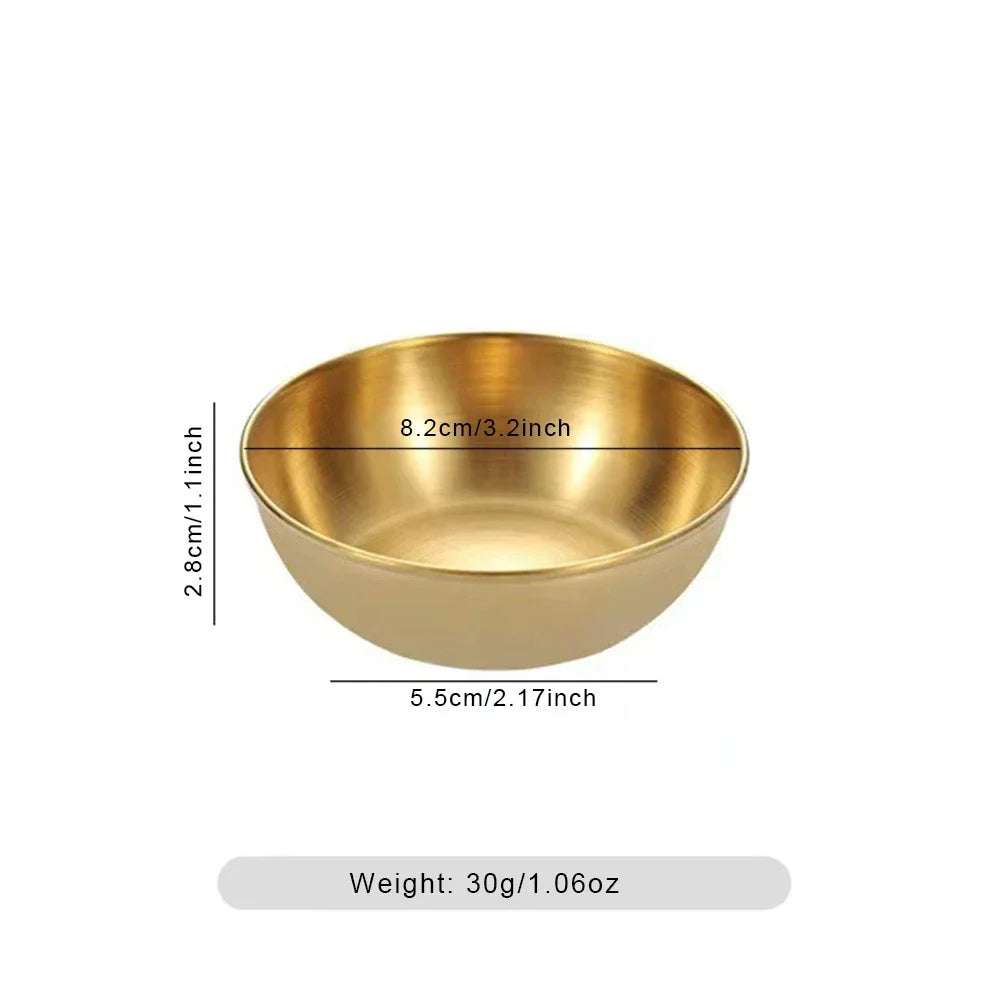 10Pcs Stainless Steel Sauce Dishes Set – Mini Round Seasoning Bowls & Small Appetizer Plates