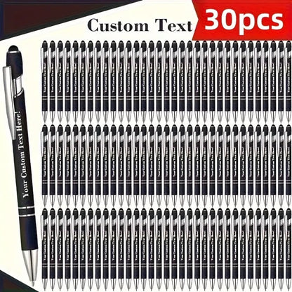 Customized Metal Ballpoint Pens - 30-Pack Engraved Logo Pens for Graduation & Holiday Gifts