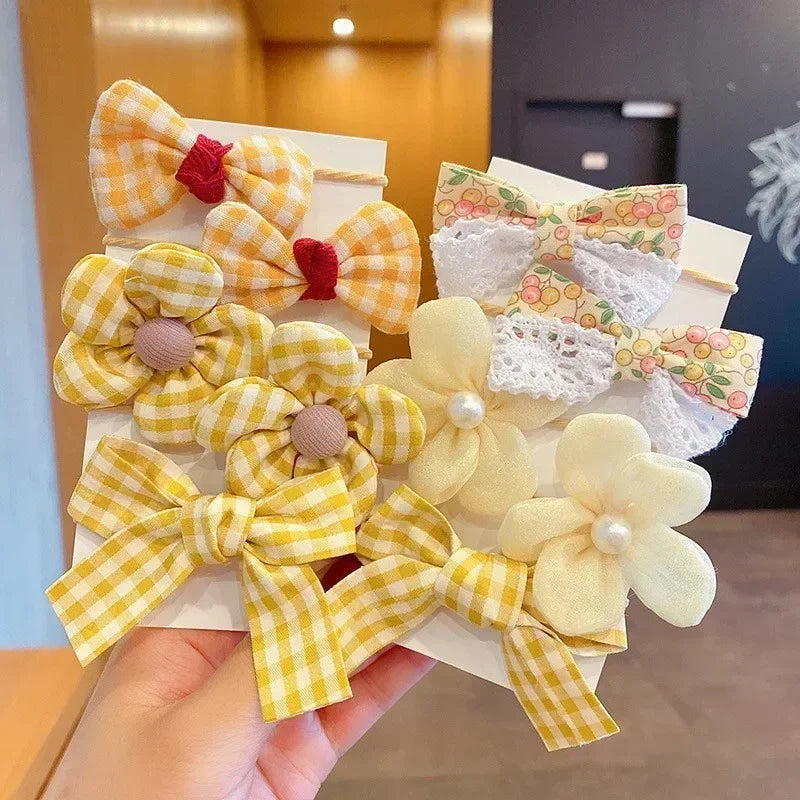 10 Pcs Baby Girl Flower Hair Bands Set – Cute Colorful Soft Scrunchies Ponytail Holders for Kids