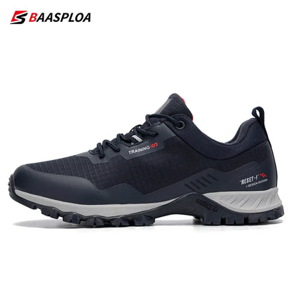 Baasploa Men's Waterproof Hiking Shoes – Anti-Skid, Wear-Resistant Outdoor Sneakers for Travel & Sports