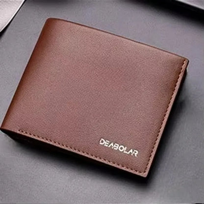 Genuine Leather Men’s Wallet – Premium Real Cowhide Short Black Wallet, Stylish Portefeuille Homme Purse