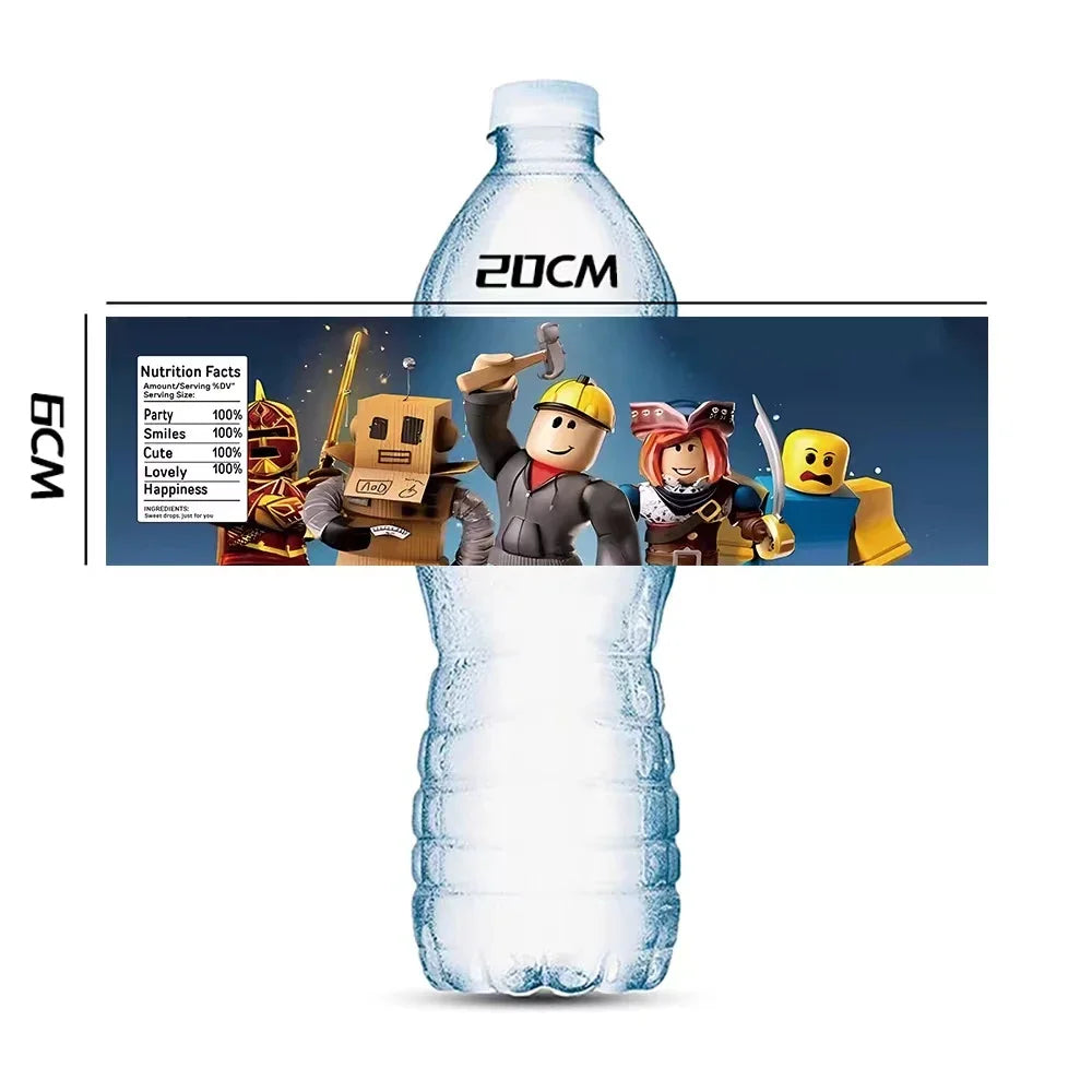 10PCS Roblox Stickers — Water Bottle Labels & Party Decorations for Kids Birthday or Baby Shower