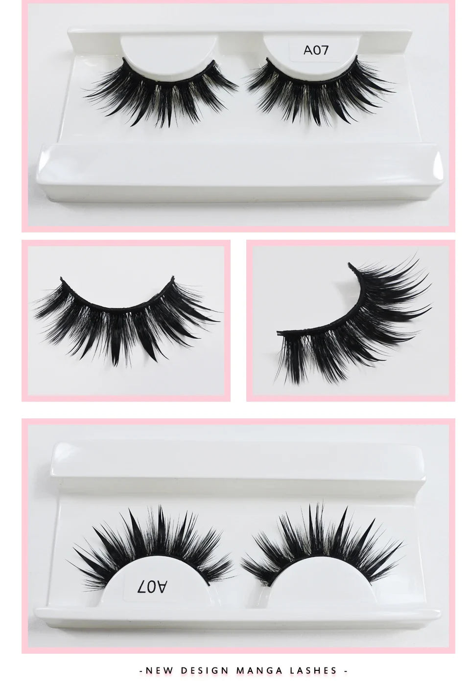 RED SIREN Wet Manga Lashes – Long, Thick Natural Fake Eyelashes for Korean Makeup Fashion
