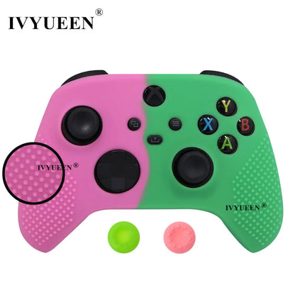IVYUEEN MixColor Protective Silicone Case for Xbox Series S/X Controller — Thumbstick Grip Caps & Gamepad Cover