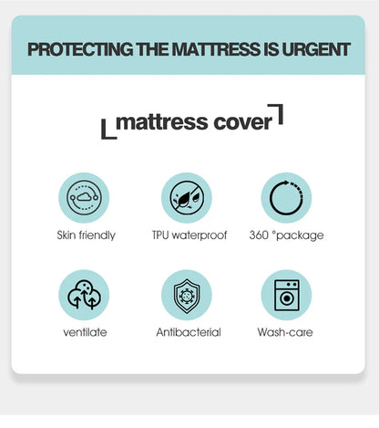 Waterproof Mattress Protector with Zipper - Soft, Breathable & Noiseless Cover for Single, Double, Queen, or King Size Bed
