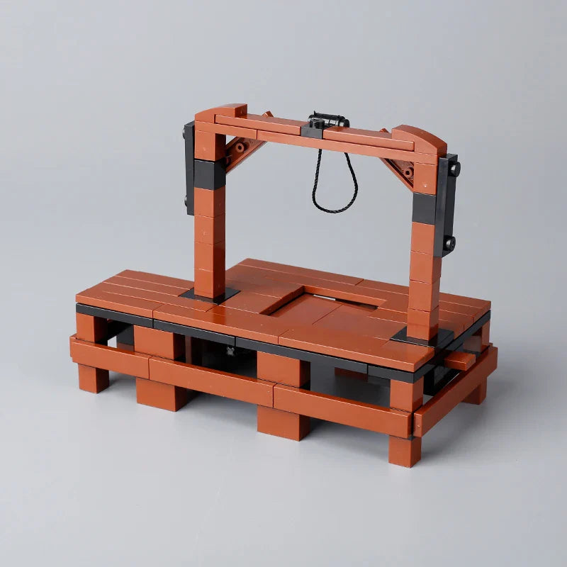 MOC Medieval Prison Hanging Cage Building Block Set – Castle Scene Assembly Toy Kit