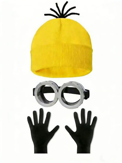 4-Piece Halloween Costume Set - Hat, Gloves & Glasses Strap Cosplay Party Accessories