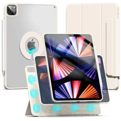ZOYU Magnetic Case for iPad - Fits Air 4/5 10.9", Pro 11/12.9", Mini 6, 10.2" 7th-9th Gen - 360° Rotatable Detachable Back Case