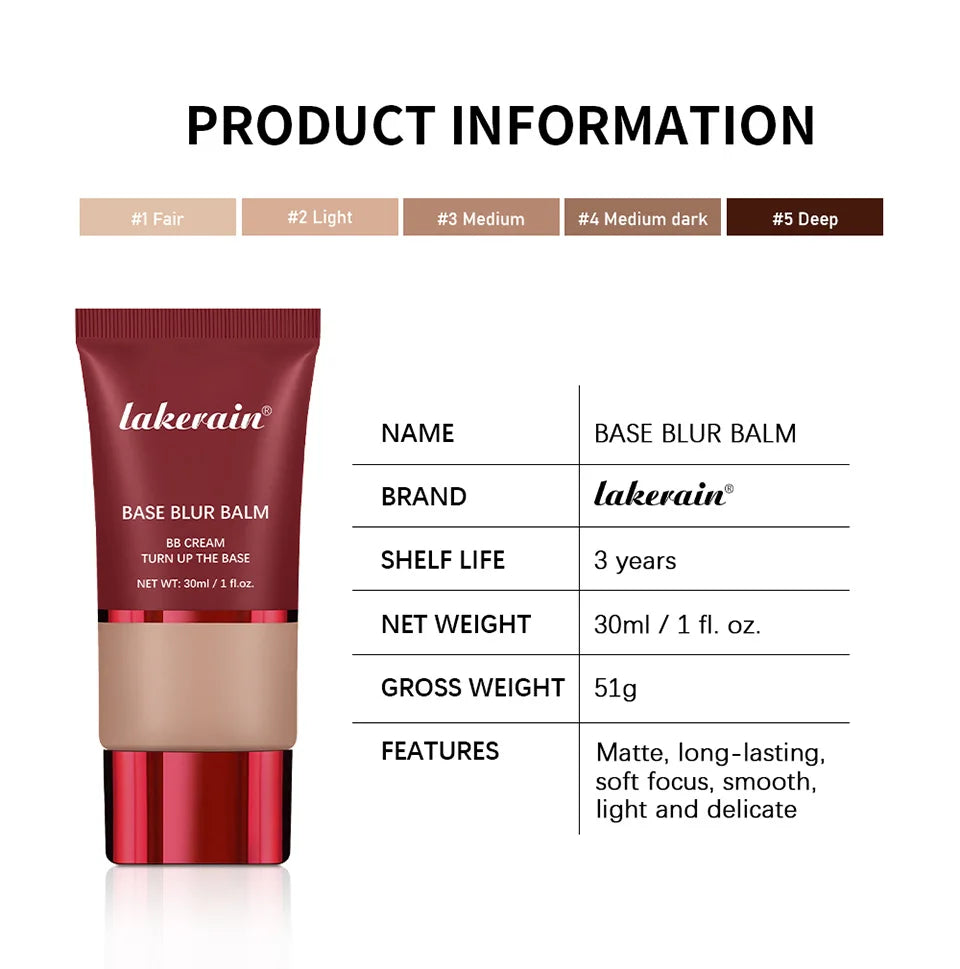 Turn Up The Base Blurring Foundation – Long-Lasting, Oil-Control Matte Face Makeup Cosmetics