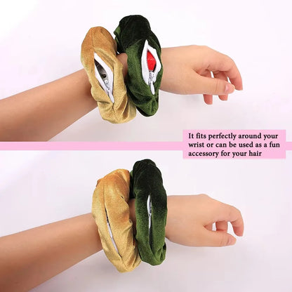 Portable Secret Hair Tie Storage Case – Hidden Scrunchie with Zipper for Key, Cash & Jewelry (Travel/Outdoor)