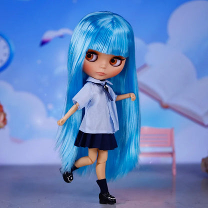ICY DBS Blythe Doll – Tan Skin Matte Face with Eyebrows, 1/6 BJD Joint Body, Anime Christmas Gift
