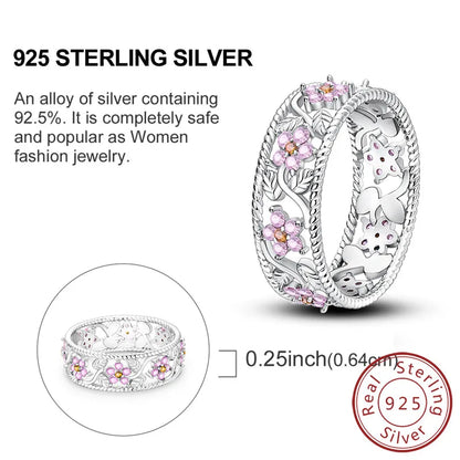 925 Sterling Silver Rings - Bow, Heart, Sun, Moon & Star Zircon Jewelry for Women, Birthday & Anniversary Gift