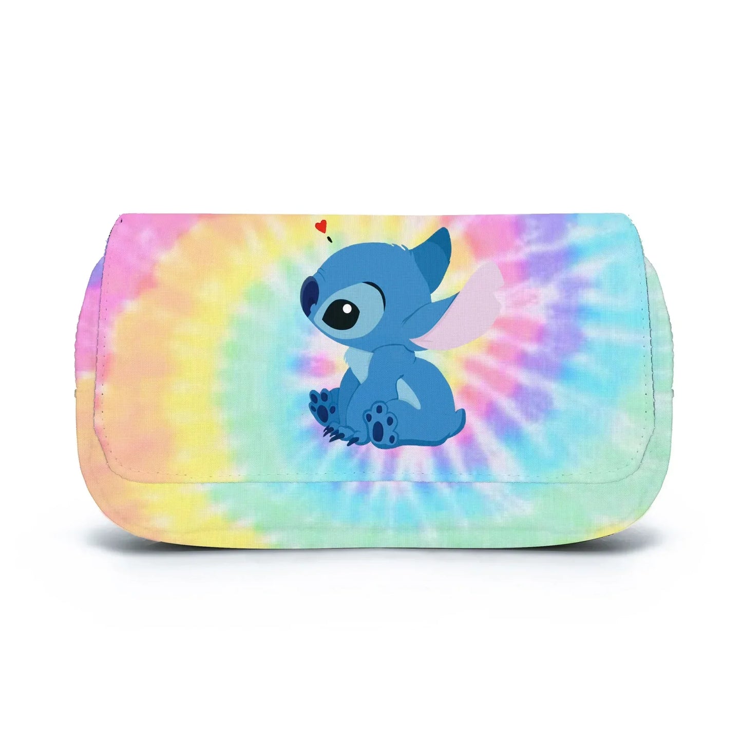Anime Stitch Fully Printed Flap Pencil Case – Cartoon Stationery Bag for Primary & Secondary Students