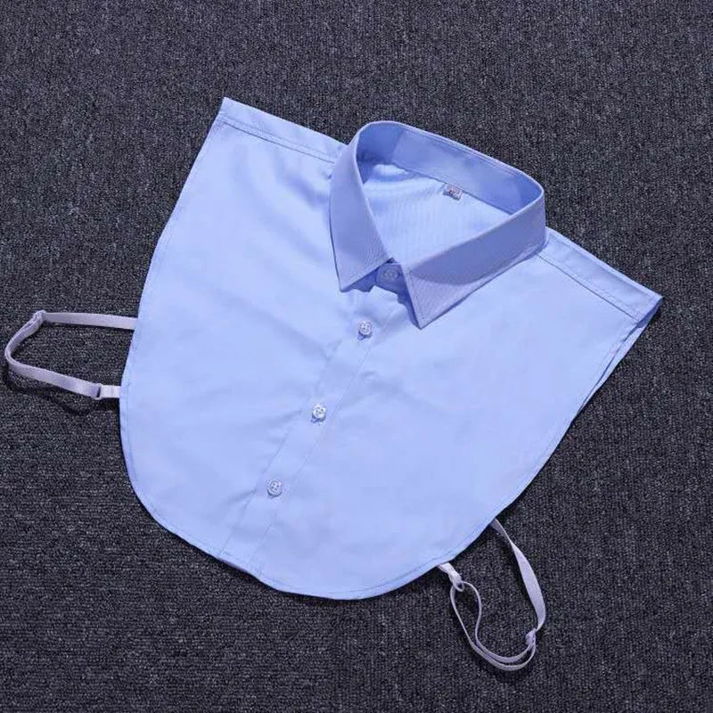 Men's Fake Collar Shirt – Solid Color Business Wear, All-Match Cotton Formal Wear for Spring and Summer