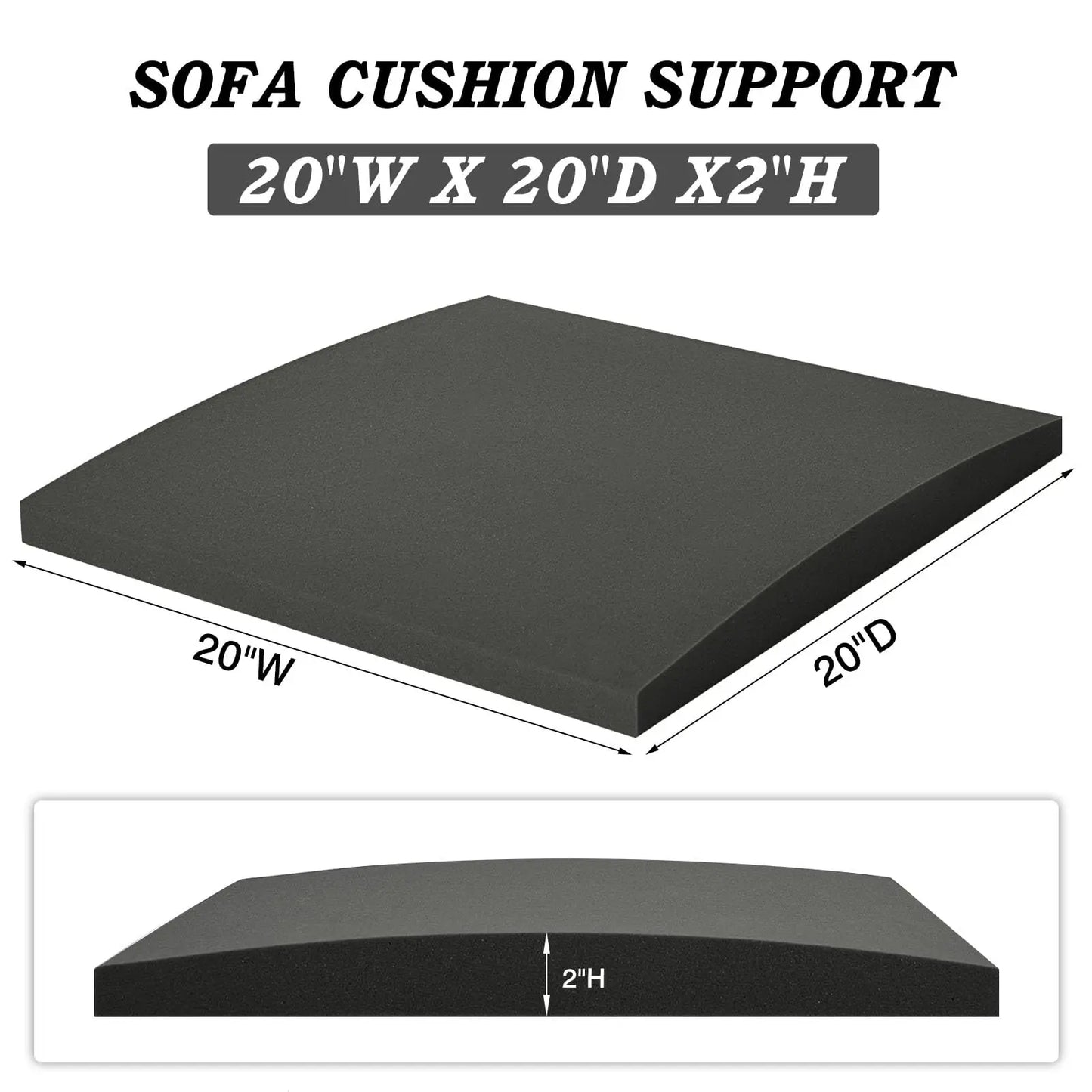 High-Density Foam Curve Cushion – 50x50x5cm Support Cushion for Sofa Sag Repair, 1/2/3pcs Replacement for Couch & Chair