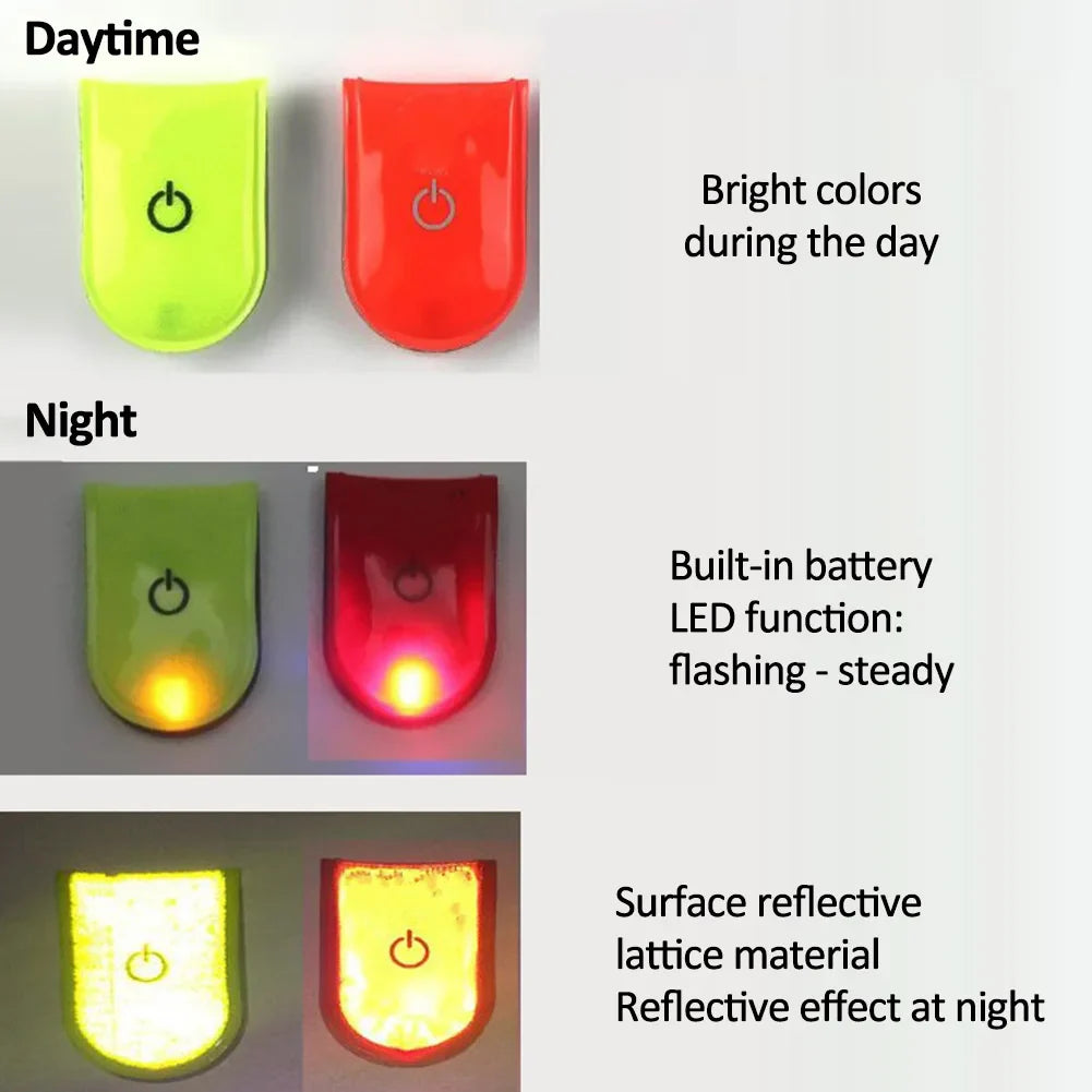 Outdoor Sports LED Safety Light - Reflective Magnetic Clip-on Strobe for Running, Walking, Biking, Cycling - Warning Reflector and Clip