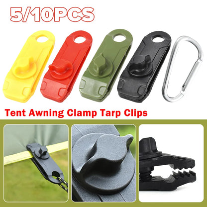 10PC Heavy Duty Awning Clamp Tarp Clips: Lock Grip Fasteners for Outdoor Camping - Pool, Tent, Bungee Cord Tightening