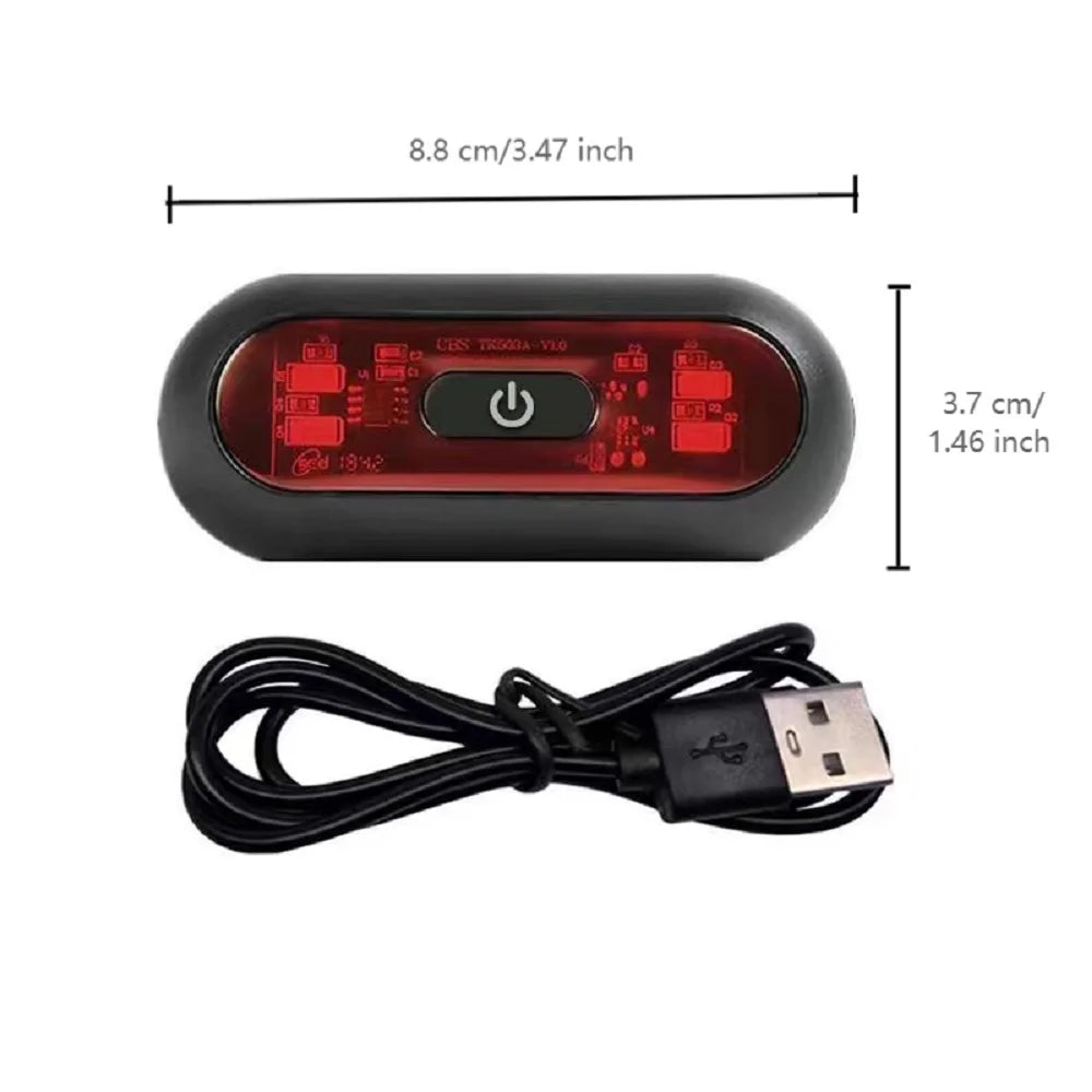 Rechargeable 4-LED Helmet Taillight – Waterproof Motorcycle & Bicycle Safety Warning Rear Signal Light for Night Riding Helmets