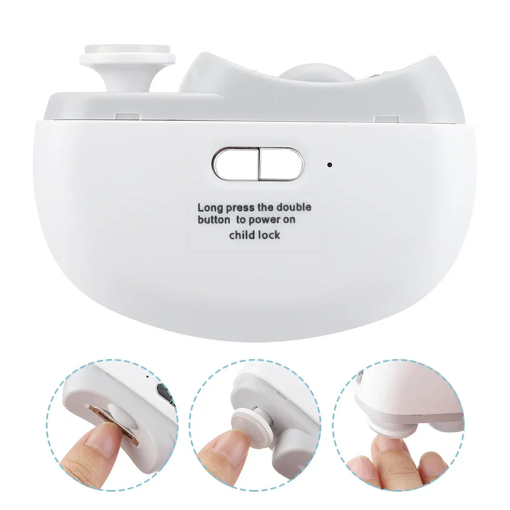 Rechargeable Electric Nail Clipper & Trimmer for Baby and Adult - Grinding, Polishing, and Automatic Manicure with LED Light