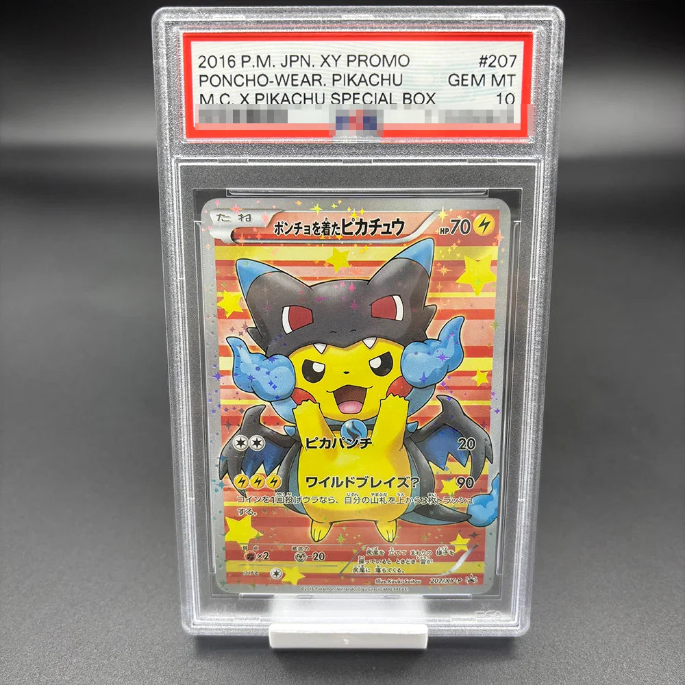 DIY 2023 PTCG Van Gogh Pikachu & Grey Felt Hat Collection Card – 10-Point Rating Anime Game Card Gift Toy