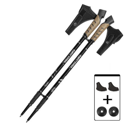 2PCS Nordic Walking Poles — Telescopic 7075 Aluminum Trekking Sticks for Hiking & Senderismo