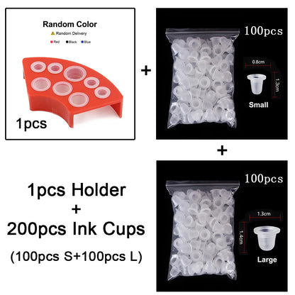 100/500/1000pcs Disposable Silicone Tattoo Ink Cup Caps — Pigment Holder Containers for Tattoo Accessories