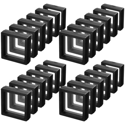 10-Pack 3D Floating Frame Display Stand – Transparent Jewelry Storage Case