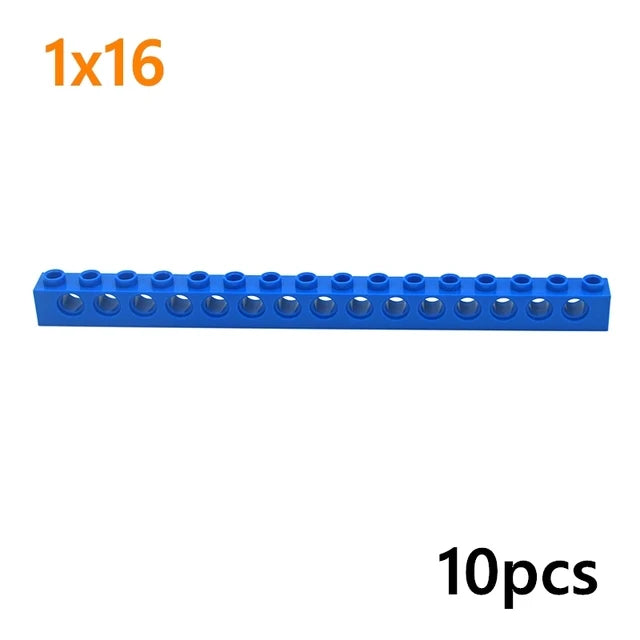 Technical Building Block Long Beam with Holes – Thick MOC Studded Bricks Compatible with 3703, 32018, 3895, 2730, 3894, 3701, 3700