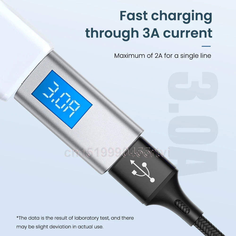 4-in-1 USB Cable for iPhone & Android | Micro USB/Type C/8 Pin Charger | 3A Fast Charging for Huawei, Samsung, Xiaomi