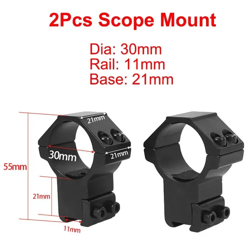 Hunting Rifle Scope Mount Ring – 25.4mm/30mm Tactical Scope & Flashlight Holder for 11mm/20mm Picatinny Rail