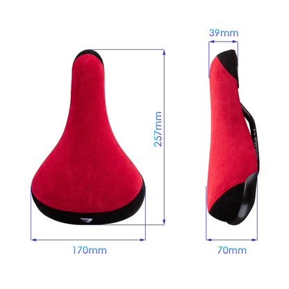 Funsea Bicycle Saddle – 2-Tone Flannelette Bike Seat with Embroidered Logo, 8mm Rail