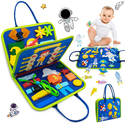 Montessori Toddler Busy Board – Educational Activity for Motor Skills & Baby Learning Toys for Travel