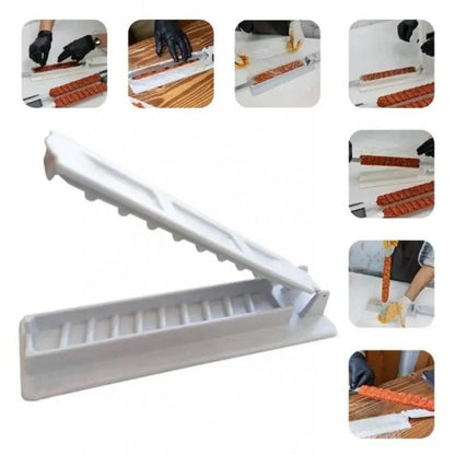 Single Row Kebab Maker: Reusable Plastic BBQ Skewer Making Machine for Convenient Kebab Preparation - Essential Camping BBQ Tool