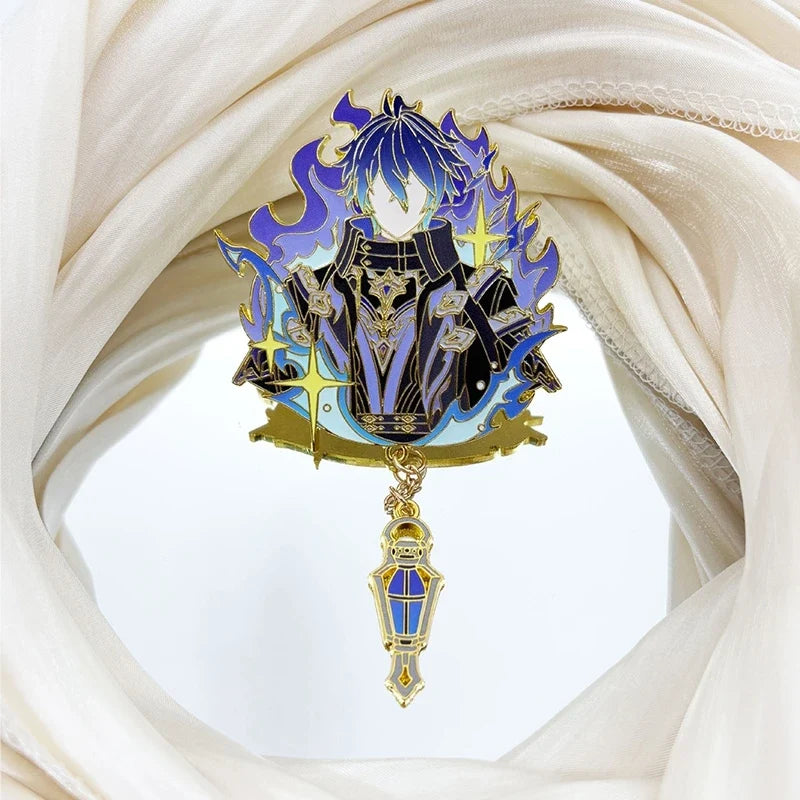 Honkai Star Rail & Genshin Impact Metal Brooch Pins - Cyrene Phainon Flins Columbina Kawaii Cosplay Badges Fan Gift