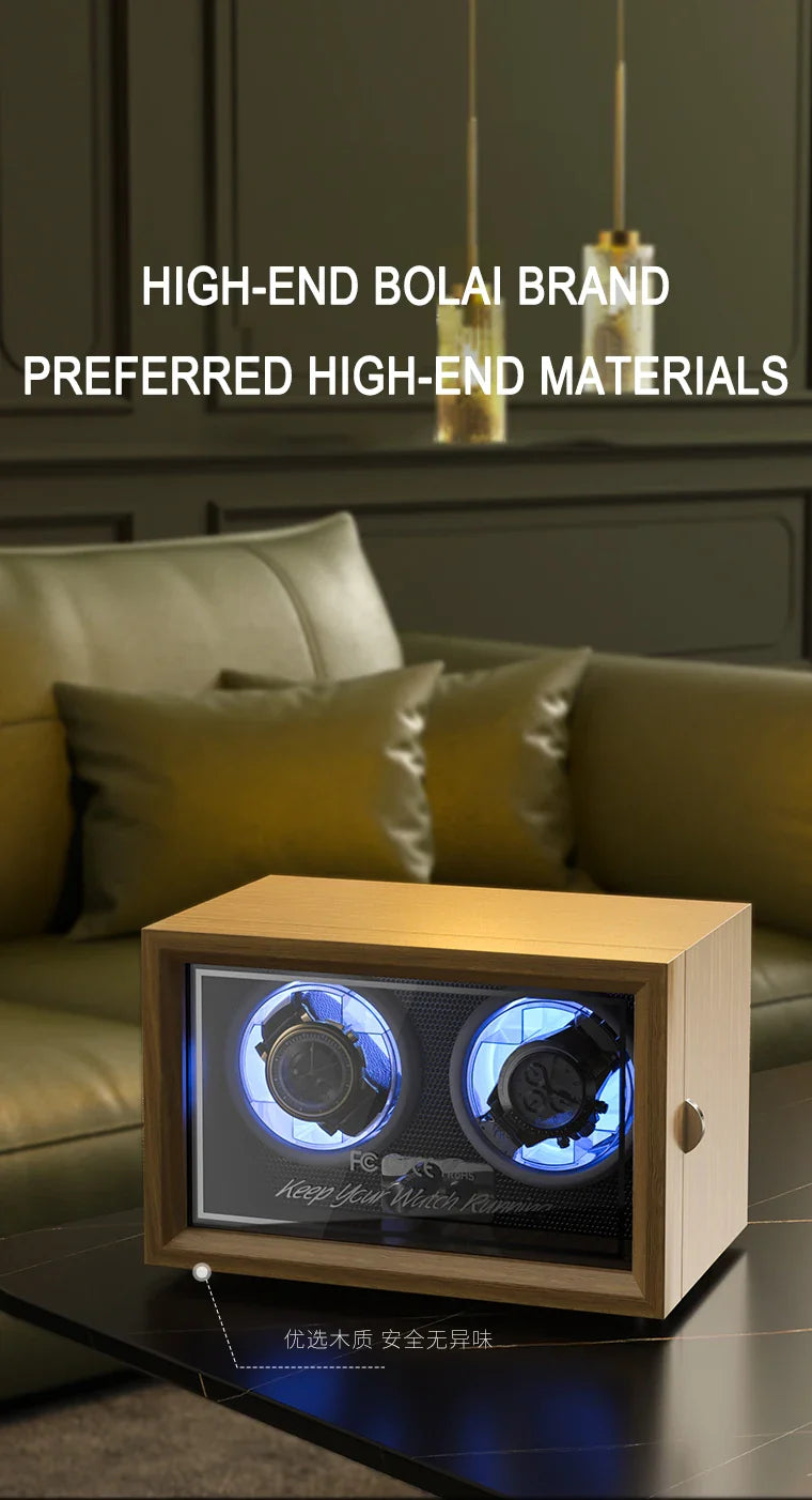 IBBETON Luxury Wood Watch Winder – 1 Slot High-End Automatic Watch Box with Mabuchi Motor & Storage Cabinet