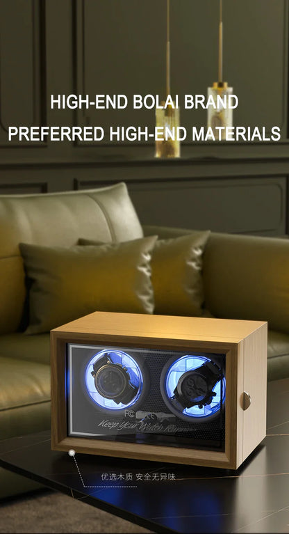 IBBETON Luxury Wood Watch Winder – 1 Slot High-End Automatic Watch Box with Mabuchi Motor & Storage Cabinet