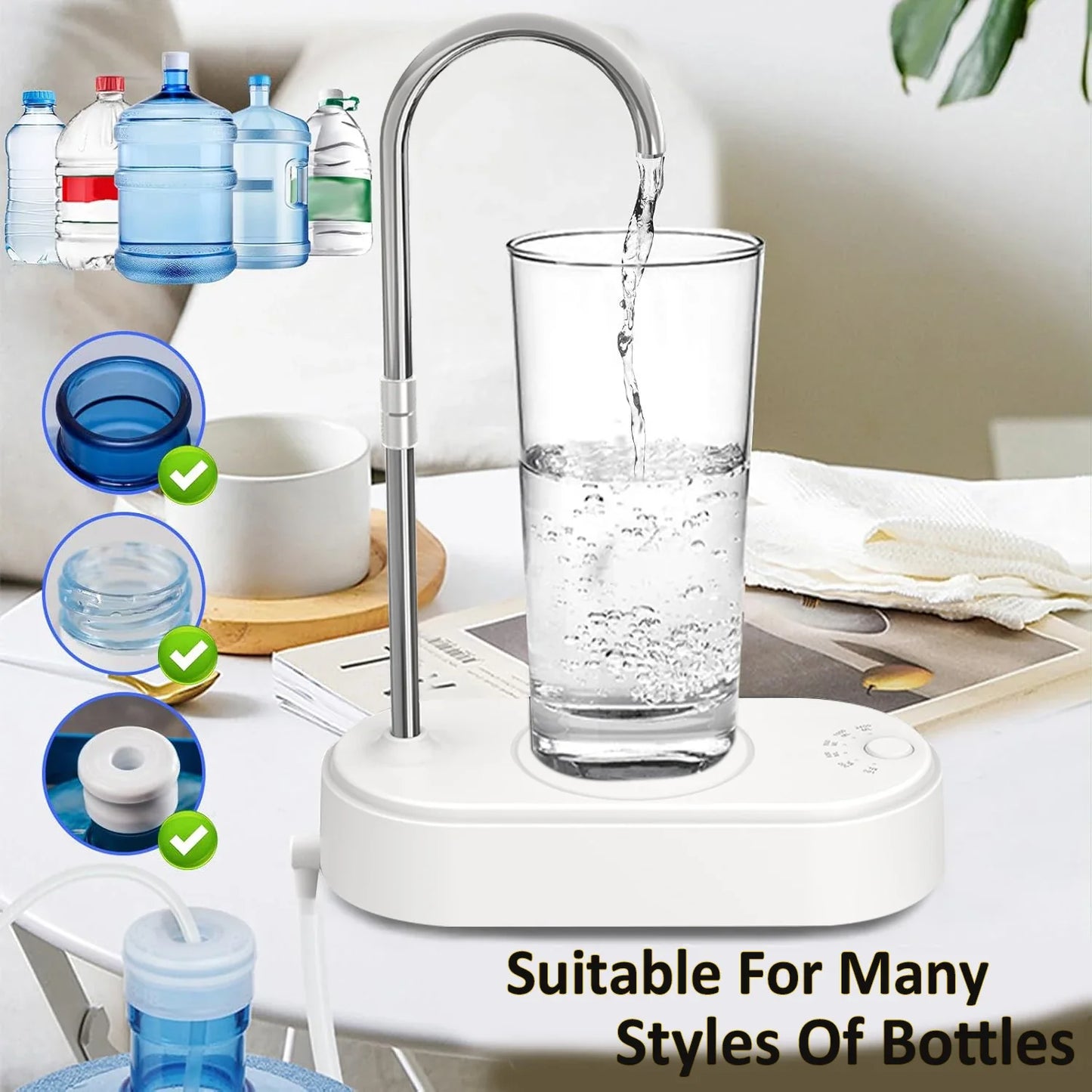 Electric Water Pump Dispenser — Automatic Gallon Bottle Pump for Home & Office, Portable Cold Water Pump